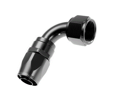 -10AN Swivel Seal 90 Degree Hose End - Black -10AN Swivel Seal 90 Degree Hose End - Black